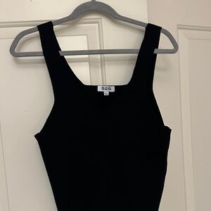 525 America Black Knit V-Neck Top